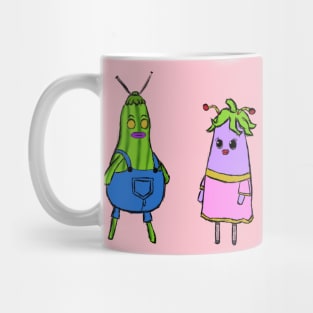 Stylish Zucchini and Elegant Eggplant: A Fun Duo Mug